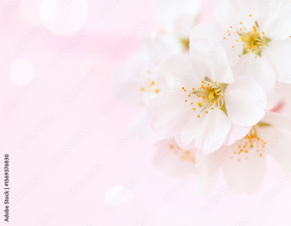 Delicate white blossoms on a soft pink background, creating a gentle and serene springtime scene. Delicate white blossoms on a soft pink background, creating a gentle and serene springtime scene.