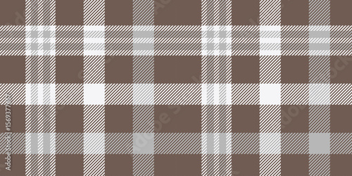 Brown and Gray Plaid Pattern, Seamless Tartan Checkered Design with Neutral Tones, Ideal for Textiles, Minimalist Fashion, Modern Interiors, and Wallpaper