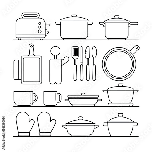 Kitchen Utensils and Equipment Illustration