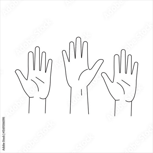 Raised hands icon representing volunteer help community unity participation support teamwork or social responsibility concept
