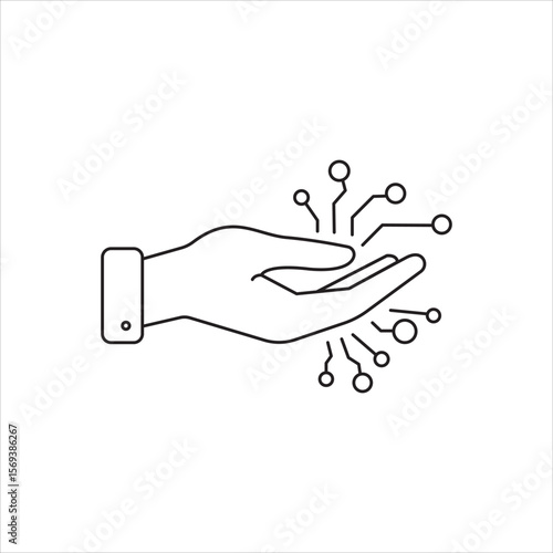 Human hand with droplets representing handwashing hygiene safety sanitization health care cleanliness personal protection or clean habit concept
