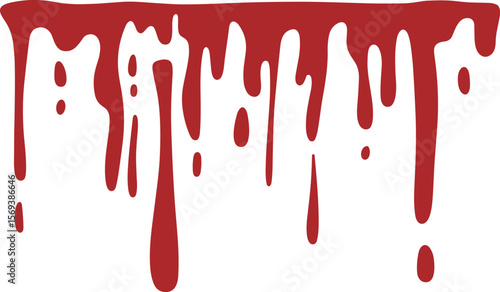 Blood splatter vector set, red liquid drips, horror stains, realistic blood drops, isolated gore effect, dripping shapes, Halloween design elements