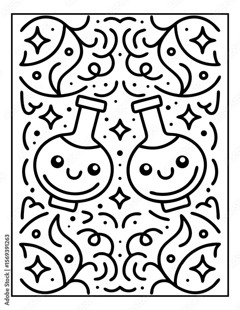 Fototapeta premium trippy groovy coloring pages for kids