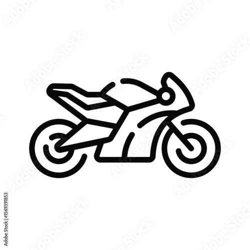 A captivating outline icon of stylish motorbike icon