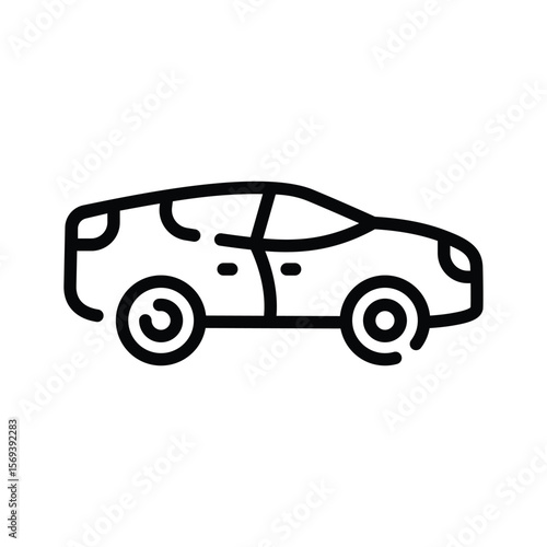 A trendy linear icon of luxurious sedan car