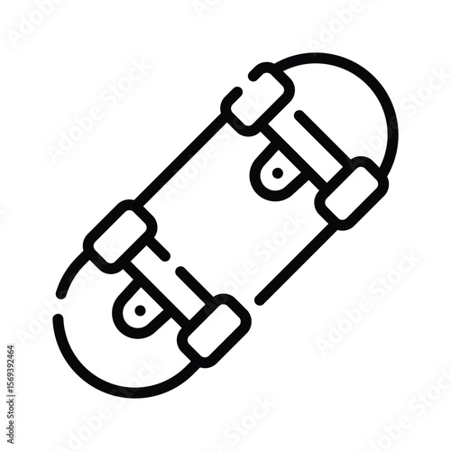 A modern linear icon of sporty skateboard deck