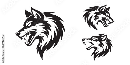 fierce wolf head vector illustration for tattoos, logos, branding, and merchandise design