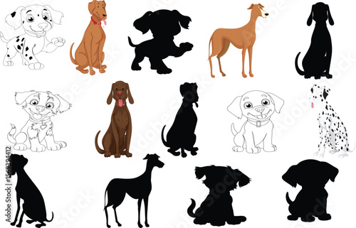 dog vector  silhouette