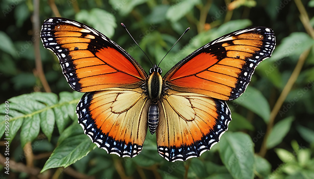 Fototapeta premium Monarch Butterfly on Orange Blossom – Stunning Macro of Nature’s Elegance