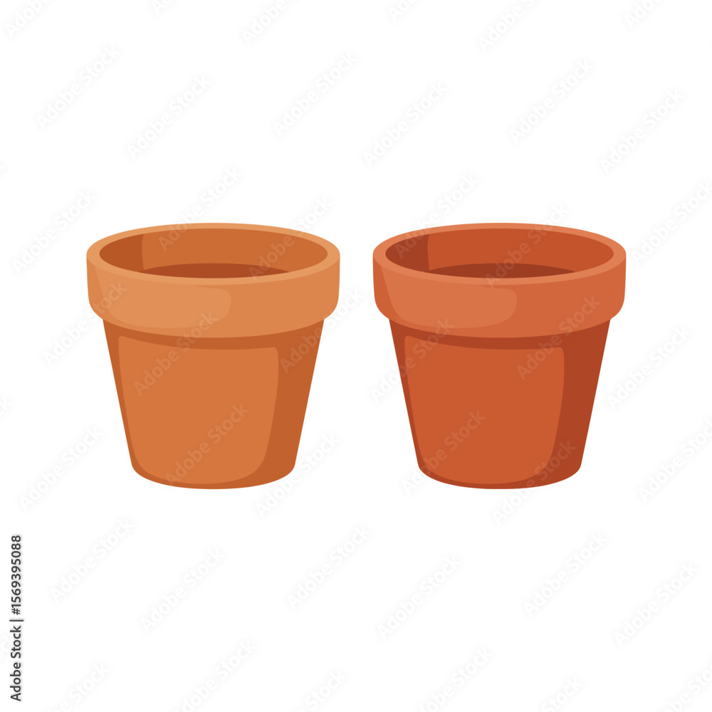 Two Empty Terracotta Planter Pots Two Empty Terracotta Planter Pots