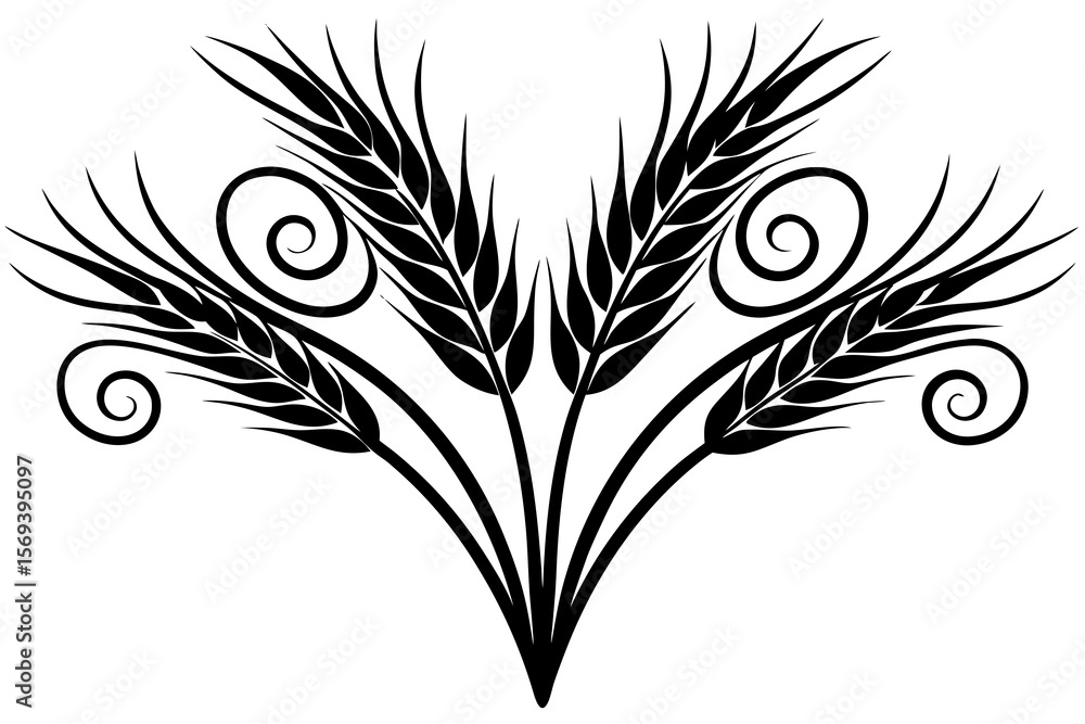 Obraz premium wheat ears vector