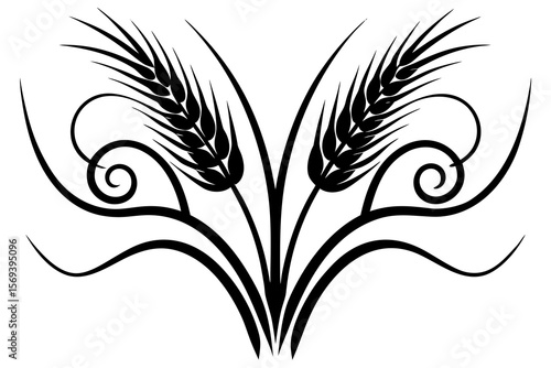 vector illustration of wheat ears