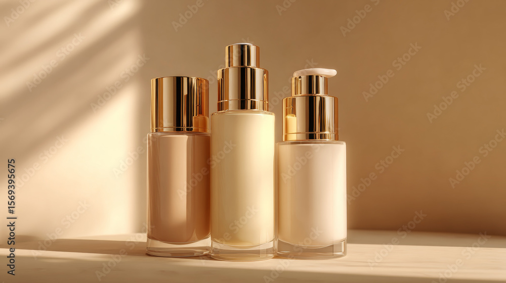 Three skincare cream bottles for women, including Vaseline, against a clean backdrop Three skincare cream bottles for women, including Vaseline, against a clean backdrop