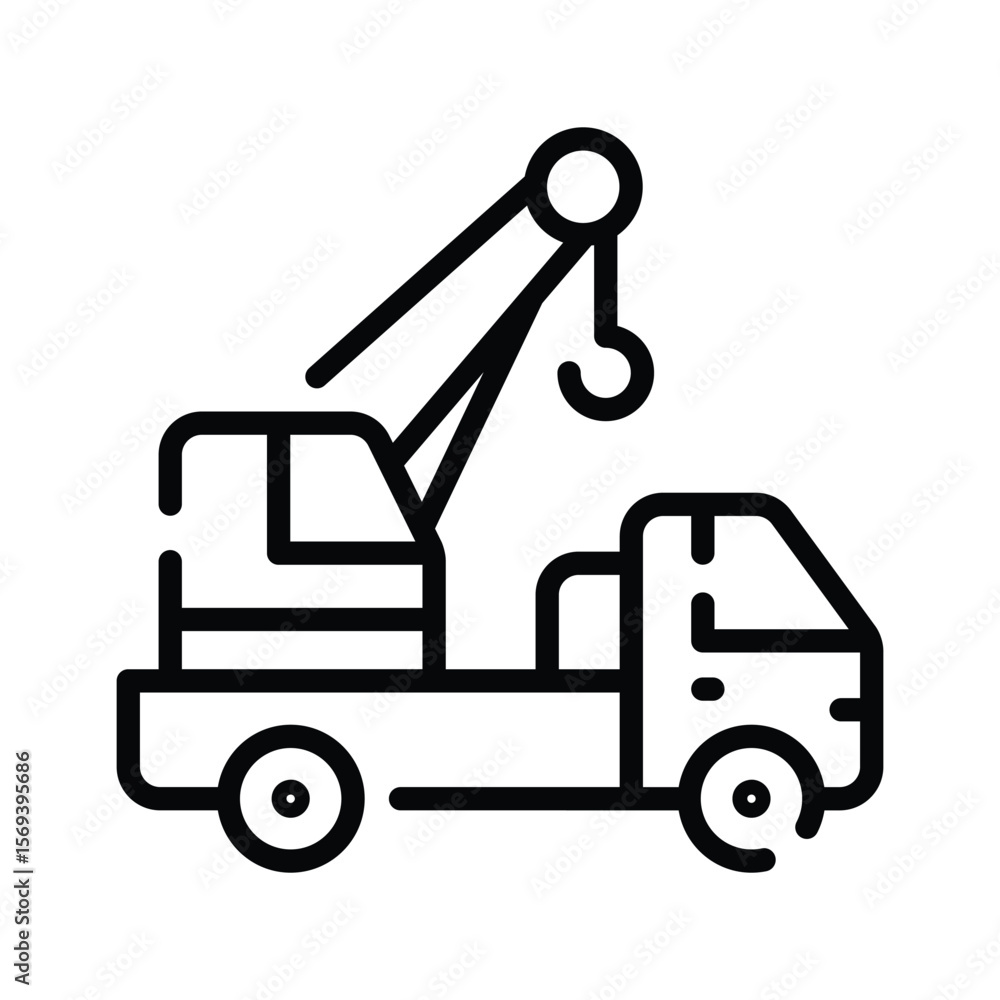 Naklejka premium A premium linear icon of active tow truck