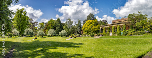 The Valley Gardens is a grade II listed public park in Harrogate, created in 1887 to commemorate the golden jubilee of Queen Victoria. Harrogate, North Yorkshire, United Kingdom.