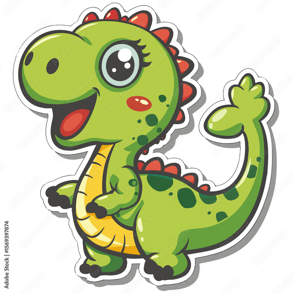 Naklejka premium Smiling Dinosaur V2