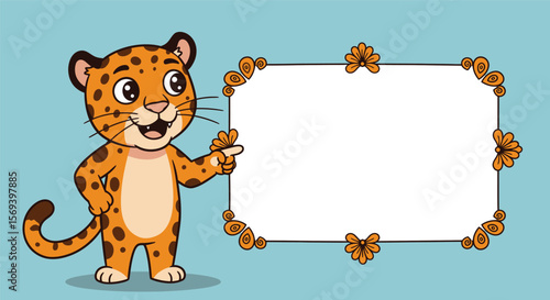 Photography Cartoon vector frames with cute baby wild animals like lions, giraffes, and tige