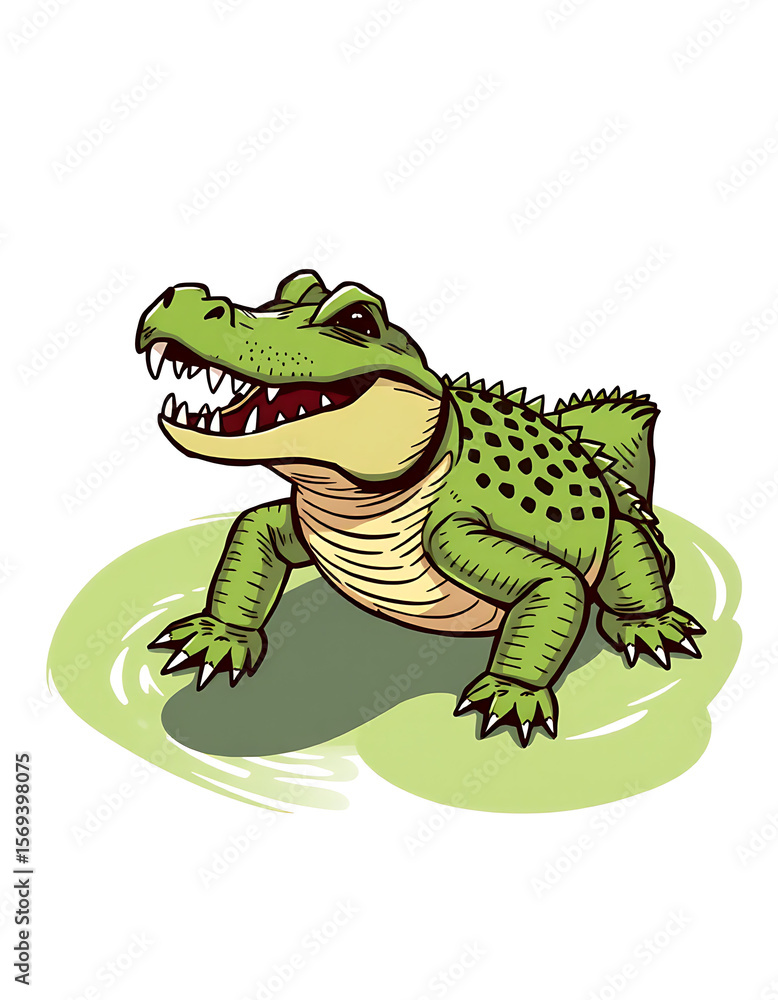 Fototapeta premium Playful Crocodile – Friendly Cartoon Reptile with Big Personality
