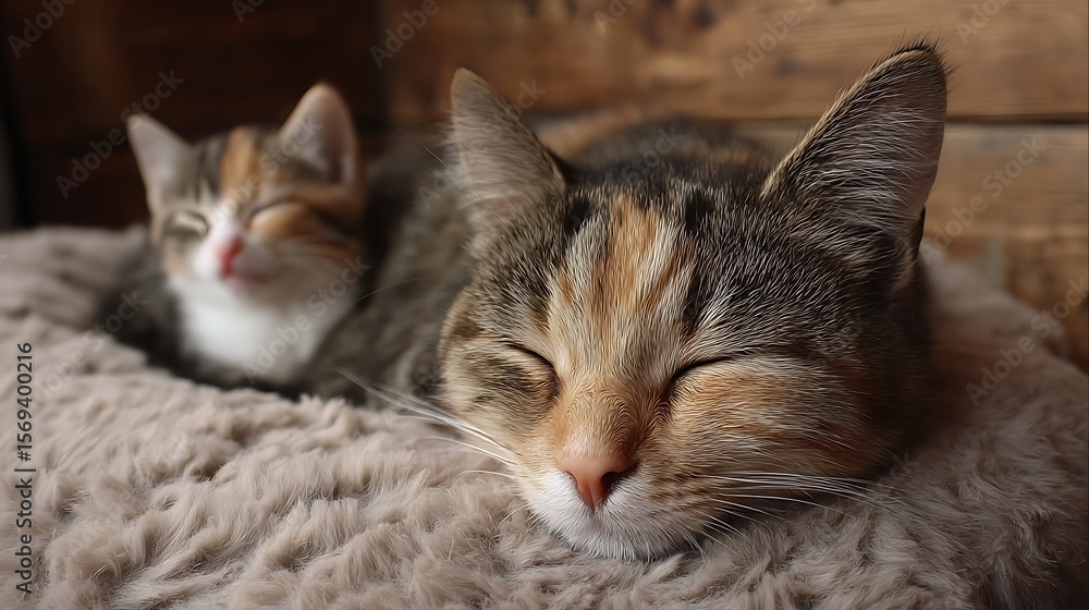 Kittens napping on cushion Kittens napping on cushion