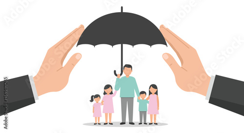 A person holds an umbrella, offering protection from the rain, illustrating a concept of safety for people