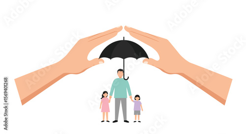 A person holds an umbrella, offering protection from the rain, illustrating a concept of safety for people