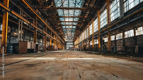 Wallpaper Mural Empty, industrial building interior Torontodigital.ca