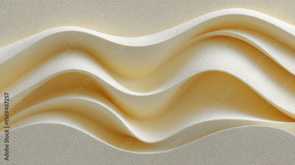 Obraz premium Soft Cream Waves on Smooth Surface Highlighting Elegant Textures and Subtle Light Play for Artistic and Design Inspiration in Modern Interiors