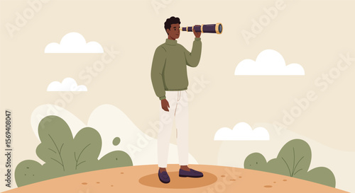Black silhouette illustration of one person, a soldier with a weapon, in a forest