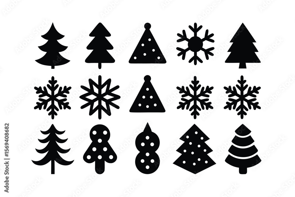 Obraz premium Christmas graphic design elements set for holiday projects