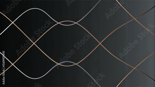 Abstract black and white background with flowing lines and circles creating a modern design