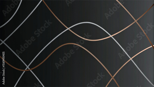 Abstract black and white background with flowing lines and circles creating a modern design