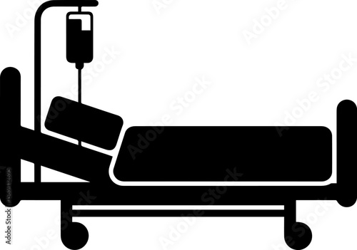 hospital bed silhouette vector illustration