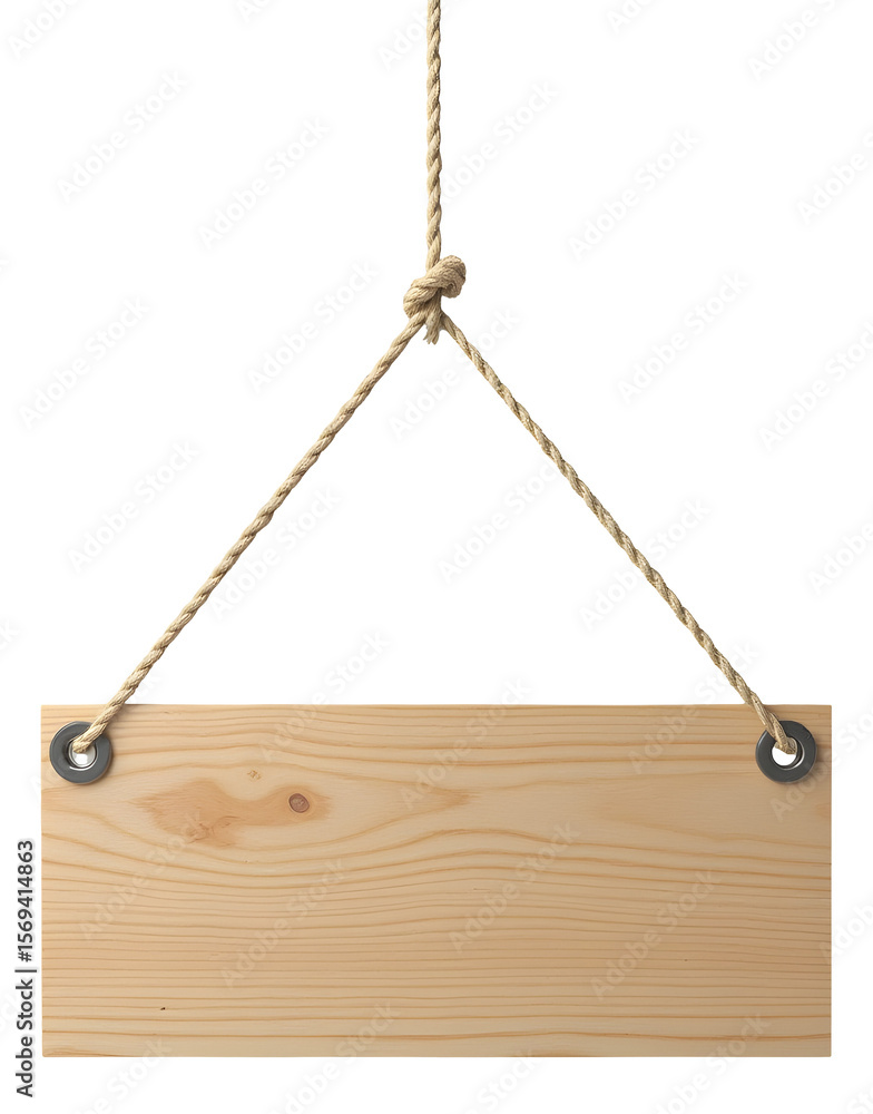 Hanging wood sign offers blank space, simple natural display for your message Hanging wood sign offers blank space, simple natural display for your message
