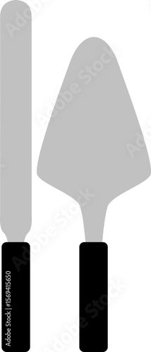 Illustration of a Gardening Masonry Trowel with Soil
