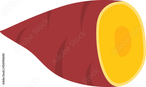 Sweet Potato with Slice Illustration

