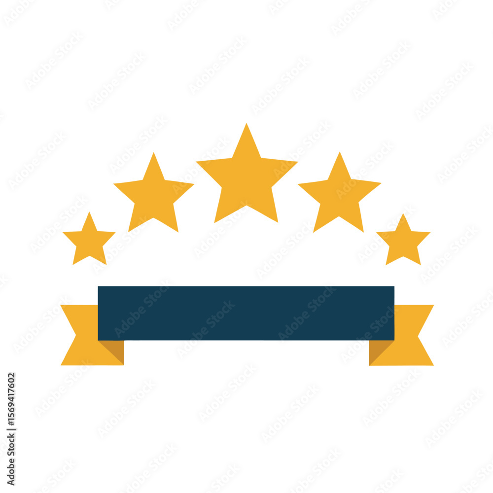 Obraz premium Five Star Emblem Row for Quality Recognition