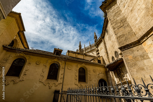 Granada, Spain, European Union, street view from the Spanish city where beautiful Alhambra palace could be visited. Tourist destination