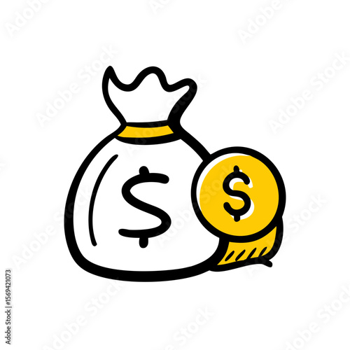 Money bag with dollar symbol representing wealth and savings  