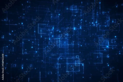 Wallpaper Mural Abstract digital network design in glowing blue. Torontodigital.ca