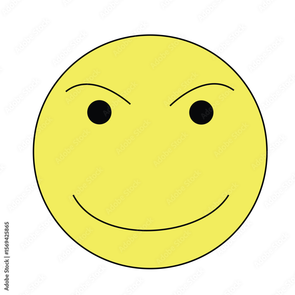 Fototapeta premium vector sticker face with a sneer