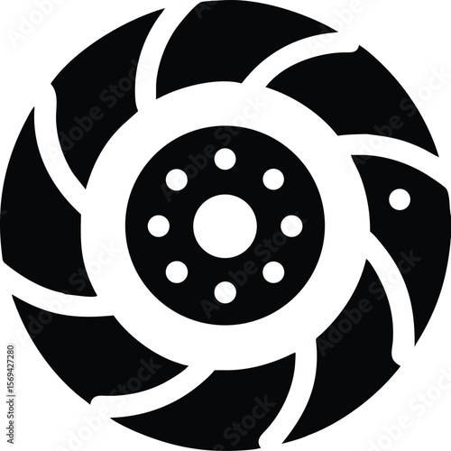 Car brake disc rotor icon