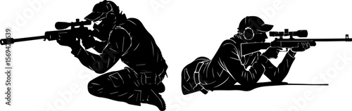 Sniper Rifle Shooter Silhouette - Precision Marksmanship