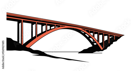 Arch Bridge Illustration: Modern Structural Design