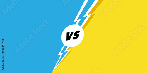 Versus banner modern style blue yellow color background. Fact checking or easy compare evidence. Concept illustration Vector 10 eps