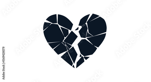 Shattered Heart Vector: Emotional Pain and Loss