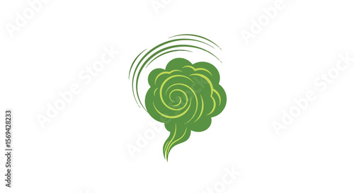Green Cloud Swirl: Vector Illustration of a Gas Emission