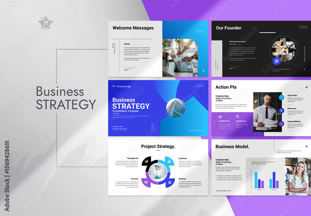 Business Strategy Presentation Stock Template | Adobe Stock