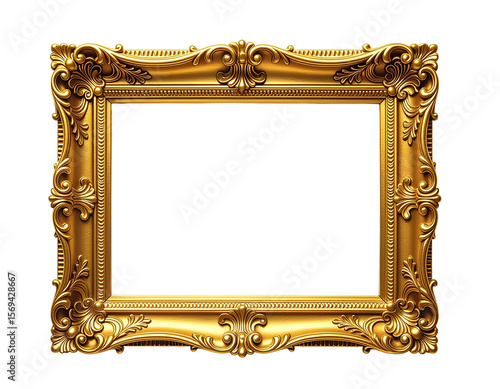 Antique ornate gold picture frame
