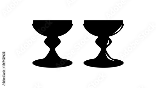 The Chalice symbol ,  black isolated silhouette
