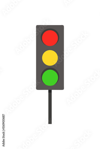 "Traffic Light Icon with Red, Yellow, and Green Signals"
